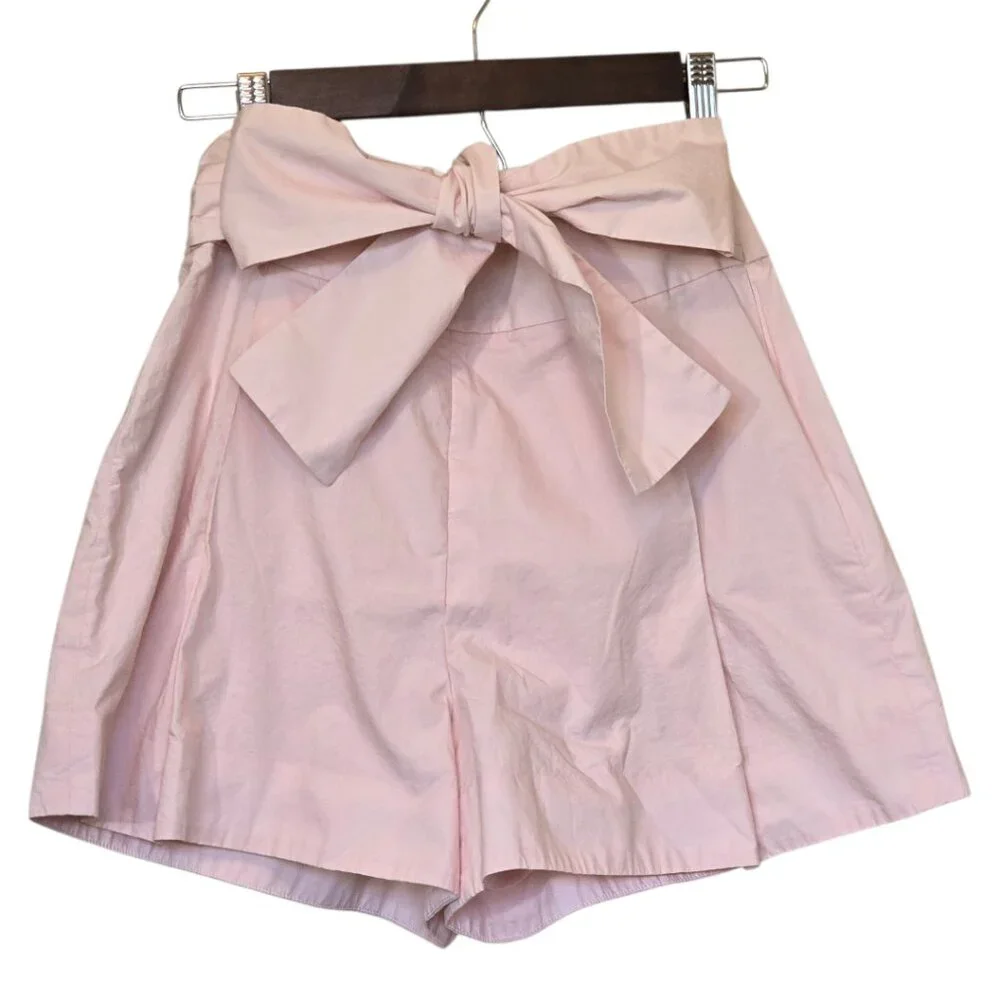 J CREW Baby Pink Cotton Shorts with Sash sz 2